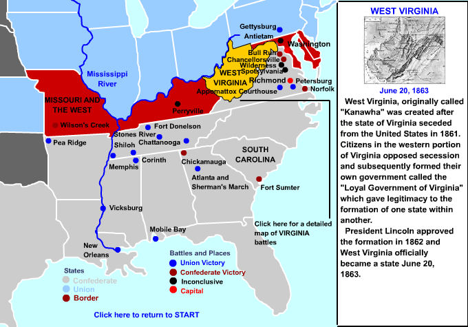 Interactive Civil War Battles Map