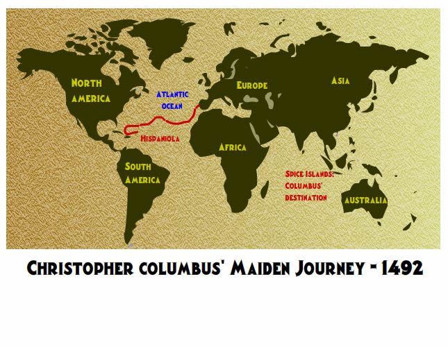 Christopher Columbus Route Map