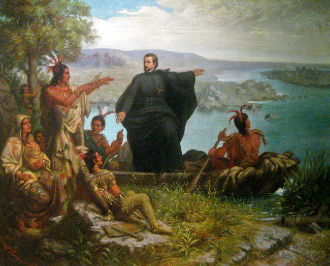 Pere Marquette and the Indians (1869) - Wilhelm Lamprecht