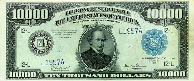 Salmon P. Chase $10,000 Bill
