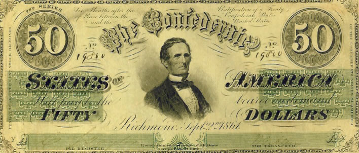 Jefferson Davis on Confederate Currency