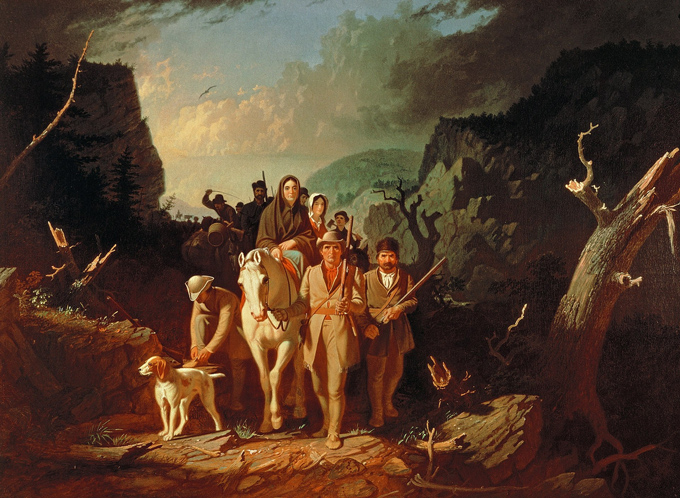 Daniel Boone Escorting Settlers through the Cumberland Gap  (1851 - 1852) by George Caleb Bingham