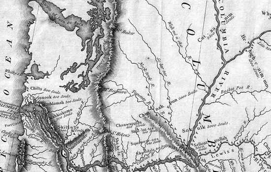 Lewis and Clark map of the Columbia River