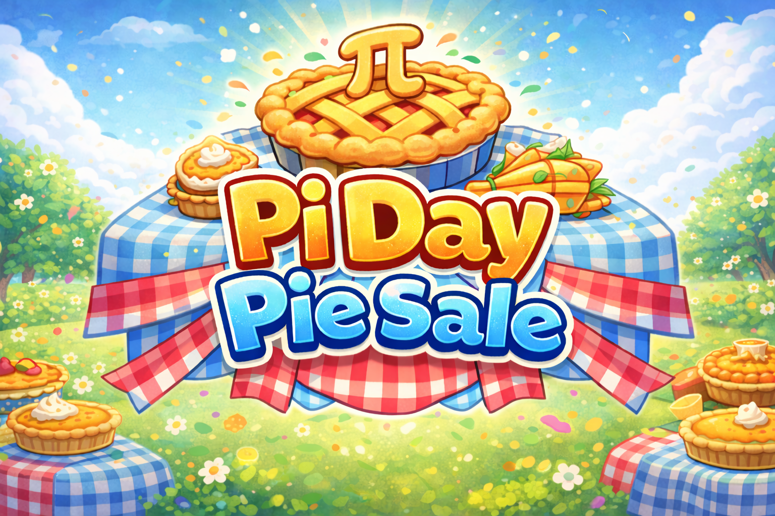 Pi Day Pie Sale Title Screen