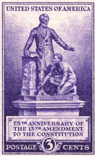 U.S. Postage Stamp honoring the 100th Anniversary of the 13th Amendment