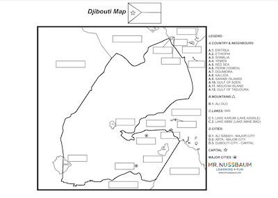 Djibouti Label-me Map Answer Sheet
