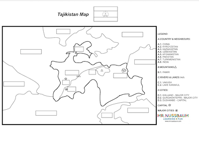 Tajikistan label-me Map