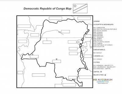 Democratic Republic of Congo Label-me Map