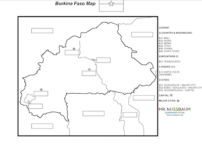 Burkina Faso Label-me Map Answer Sheet