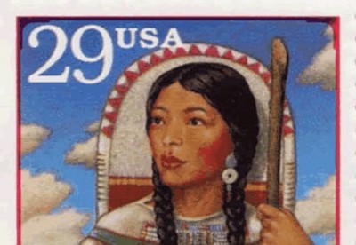 Sacagawea United States Postage Stamp Coloring Page