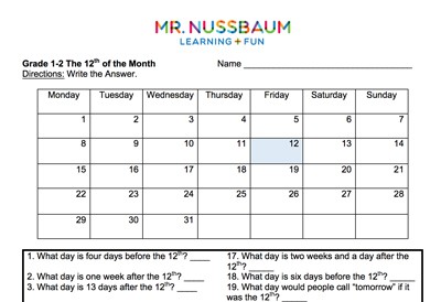 Calendar Math - Making calculations based on the calendar - Online Calendar Math - Making calculations based on the calendar - Online