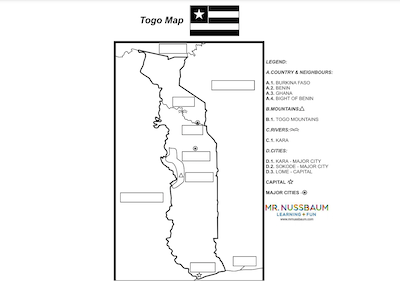 Togo label-me Map Answer Sheet