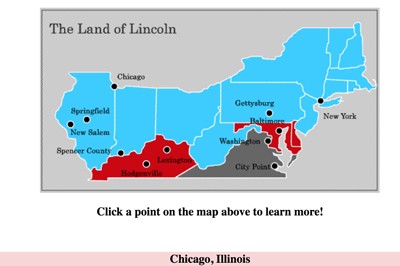 Important Places in the life of Abraham Lincoln - Interactive Map