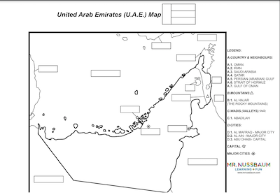 United Arab Emirates Label-me Map