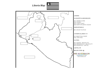 Liberia Label-me Map Answer Sheet