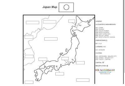 Japan label-me Map
