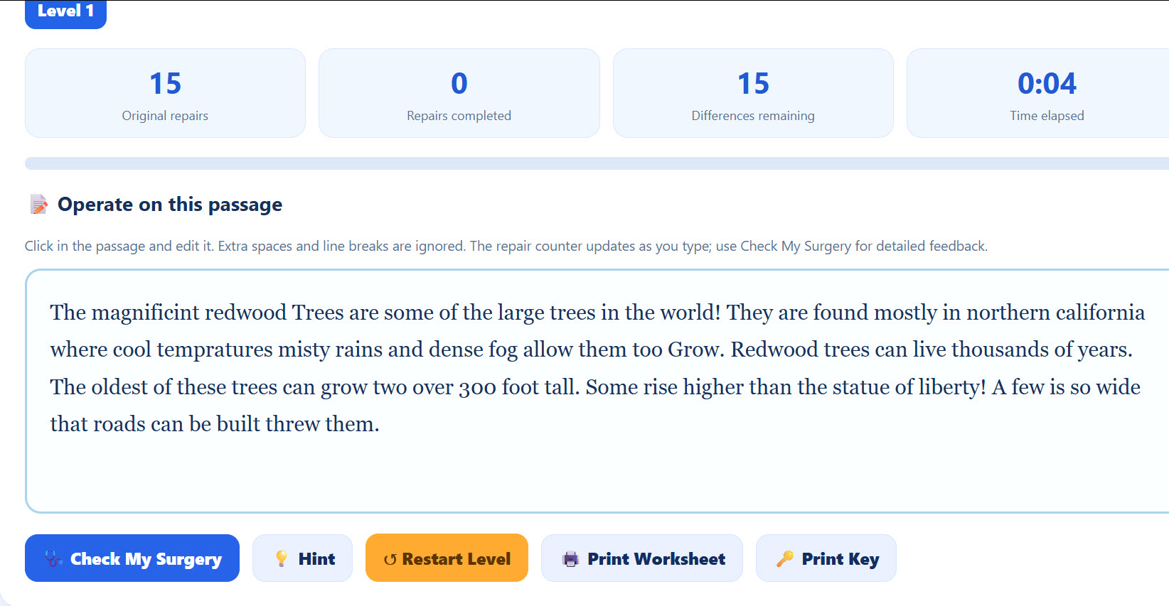 Sentence Surgeons – The Interactive Grammar and Editing Lab