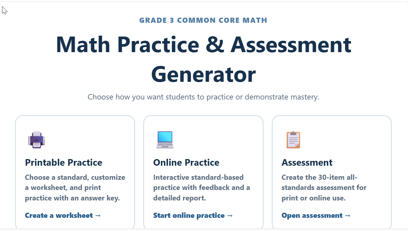 Grade 3 Common Core Testing and Practice Center